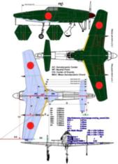 Traced sample of Kyushu J7W1 Shinden to find center of gravity